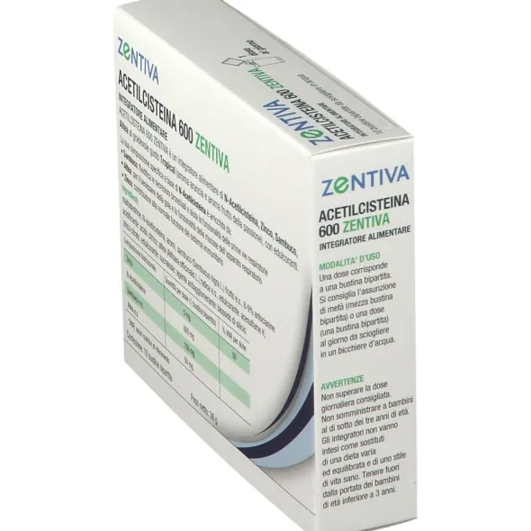 ACETILCISTEINA 600 ZENTIVA 10 BUSTINE BIPARTITE GUSTO TROPICAL