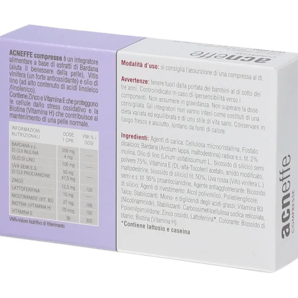 Acneffe integratore per pelle acneica, 30 compresse