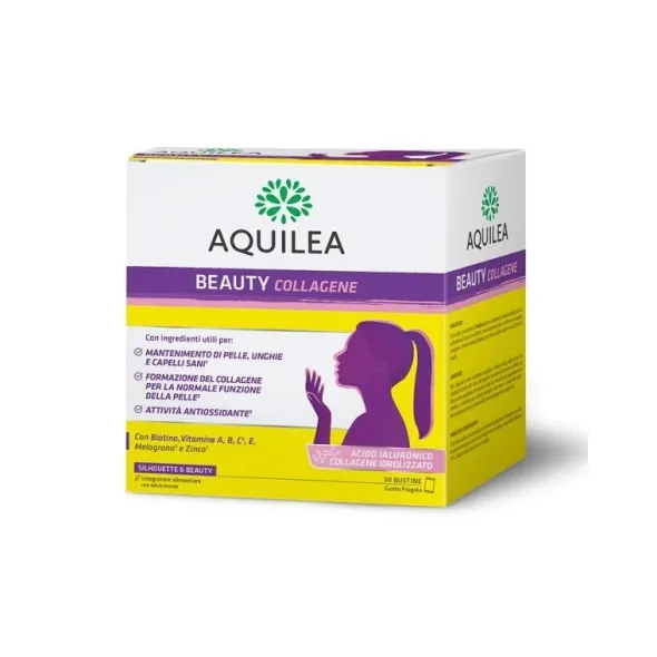 AQUILEA BEAUTY COLLAGEN 30 BUSTINE GUSTO FRAGOLA SENZA GLUTINE SENZA LATTOSIO