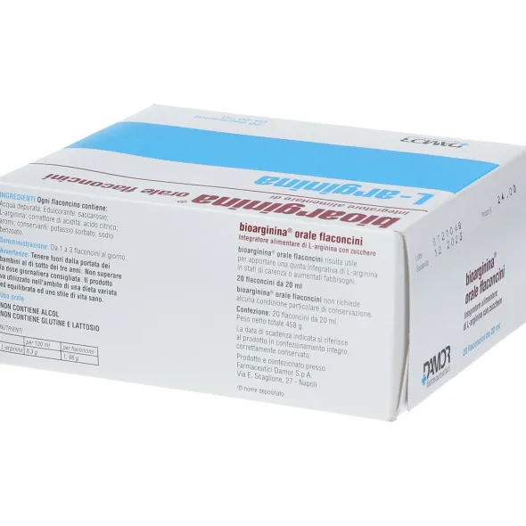 BIOARGININA ORALE 20 FLACONCINI DA 20 ML SENZA GLUTINE SENZA LATTOSIO