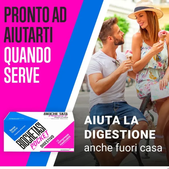 BIOCHETASI DIGESTIONE POCKET 18 COMPRESSE MASTICABILI