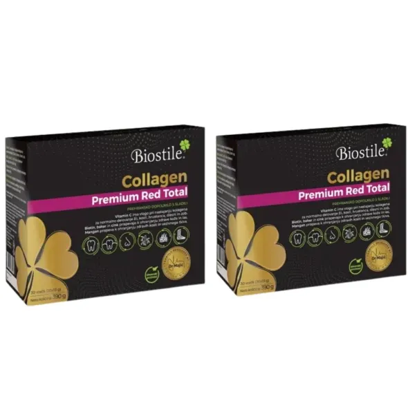 Biostile Collagen Premium Red Total 30 Bustine con Edulcorante Pack X2