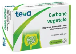 CARBONE VEGETALE TEVA 40 COMPRESSE 16,2 G