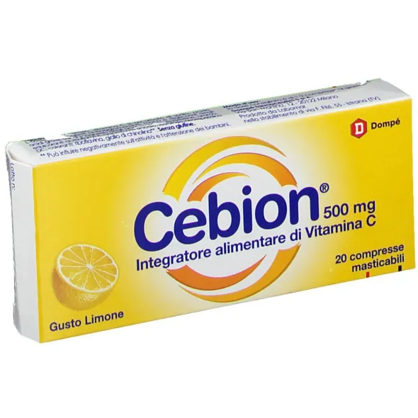 CEBION MASTICABILE LIMONE VITAMINA C 500 MG 20 COMPRESSE