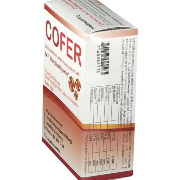 COFER 20 STICK OROSOLUBILI DA 1,6 G GUSTO COLA