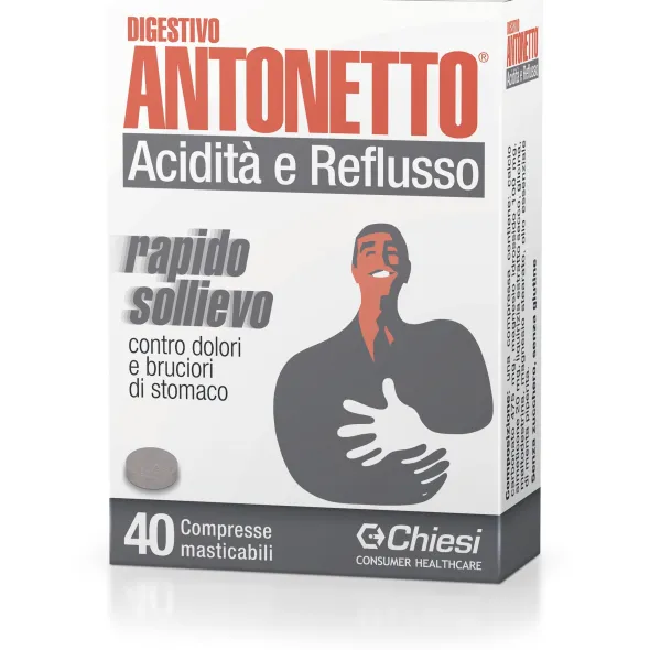 DIGESTIVO ANTONETTO ACIDITA' E REFLUSSO 40 COMPRESSE MASTICABILI