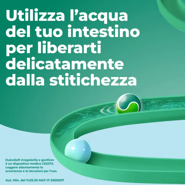 DulcoSoft Irregolarità e Gonfiore, Lassativo, Macrogol e Simeticone per Stitichezza e Pancia Gonfia