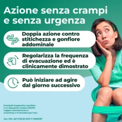 DulcoSoft Irregolarità e Gonfiore, Lassativo, Macrogol e Simeticone per Stitichezza e Pancia Gonfia