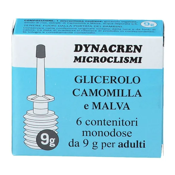 DYNACREN MICROCLISMI CAMOMILLA E MALVA 6 PEZZI DA 9 G PER ADULTI