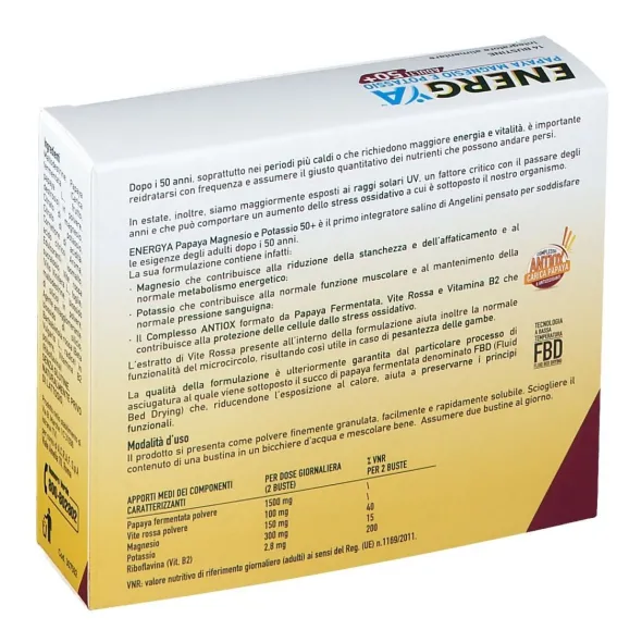 ENERGYA PAPAYA MAGNESIO POTASSIO 50+ 14 BUSTINE