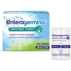 Enterogermina Intestino Pigro, Fermenti Lattici, Probiotici, prebiotici, Integratore Regolarità Intestinale, 20 Bustine