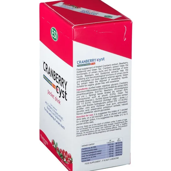 ESI CRANBERRY CYST POCKET DRINK 16 BUSTINE