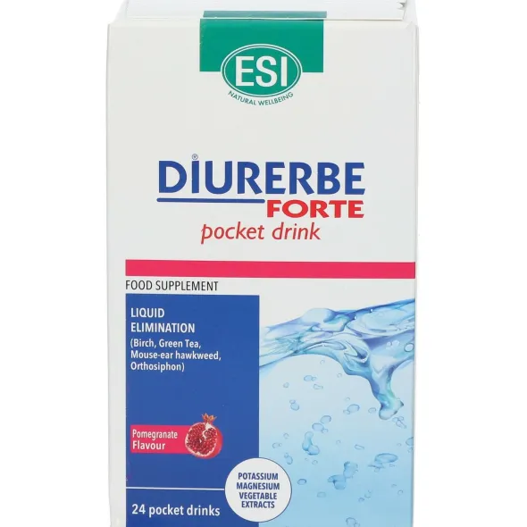 ESI DIURERBE FORTE DRENANTE MELOGRANO 24 POCKET DRINK DA 20 ML SENZA GLUTINE