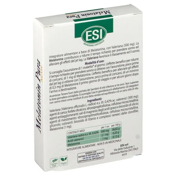 ESI MELATONIN PURA ACTIV 30 OVALETTE SENZA GLUTINE