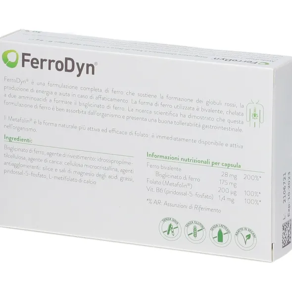 FERRODYN 30 CAPSULE SENZA GLUTINE SENZA LATTOSIO