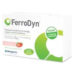 FERRODYN 84 COMPRESSE MASTICABILI CON EDULCORANTI GUSTO FRAGOLA SENZA GLUTINE SENZA LATTOSIO