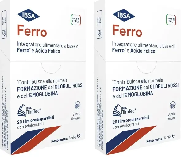 FERRO IBSA 20 FILM ORODISPERSIBILI Pack da 2