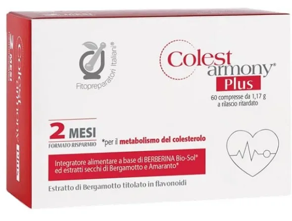 FITOPREPARATORI ITALIANI COLESTARMONY PLUS 60 COMPRESSE SENZA GLUTINE NATURALMENTE PRIVO DI LATTOSIO