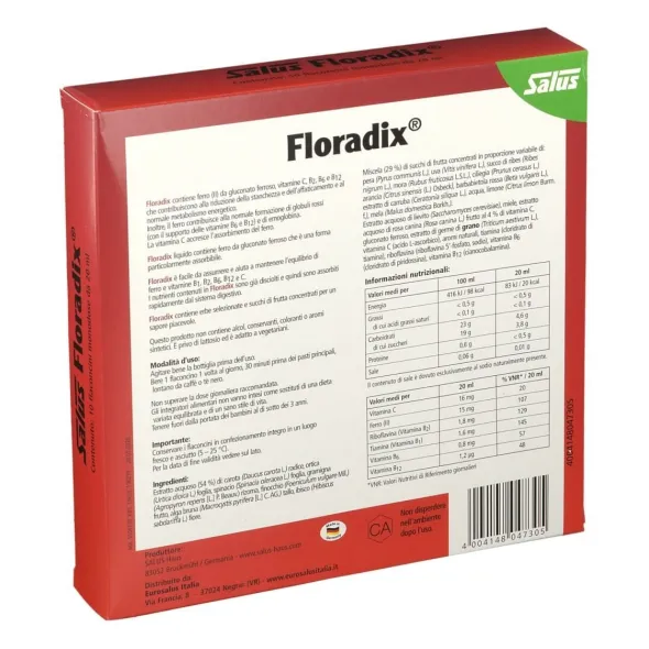 FLORADIX MONODOSE 10 FLACONCINI DA 20 ML