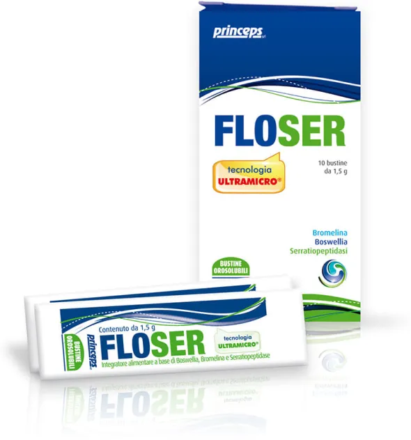 FLOSER 10 BUSTINE OROSOLUBILI DA 1,5 G SENZA GLUTINE NATURALMENTE PRIVO DI LATTOSIO