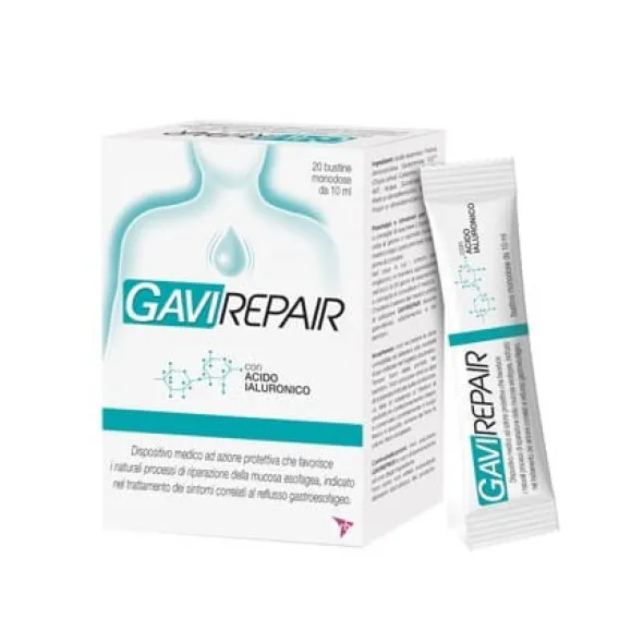 GAVIREPAIR 20 BUSTINE 10 ML contro sintomi del reflusso gastroesofageo, bruciore e acidità di stomaco
