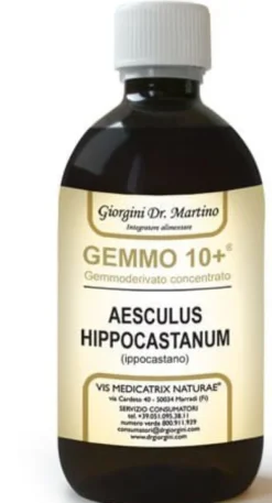 GEMOO 10+ GEMMODERIVATO CONCENTRATO IPPOCASTANO LIQUIDO ANALCOLICO AESCULUS HIPPOCASTANUM IPPOCASTANO 500 ML