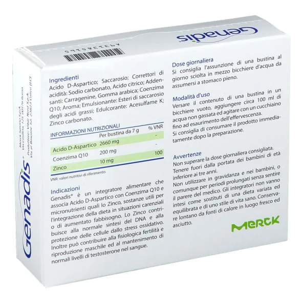Genadis integratore fertilità maschile Merck, 14 bustine