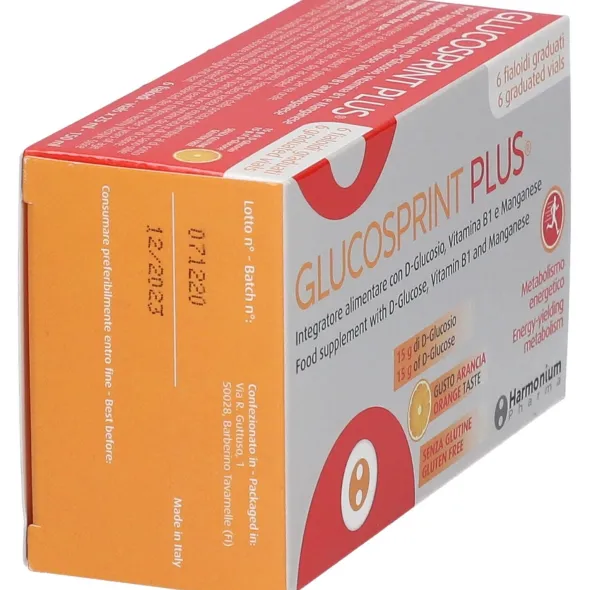 GLUCOSPRINT PLUS ARANCIA 6 FIALOIDI DA 25 ML SENZA GLUTINE