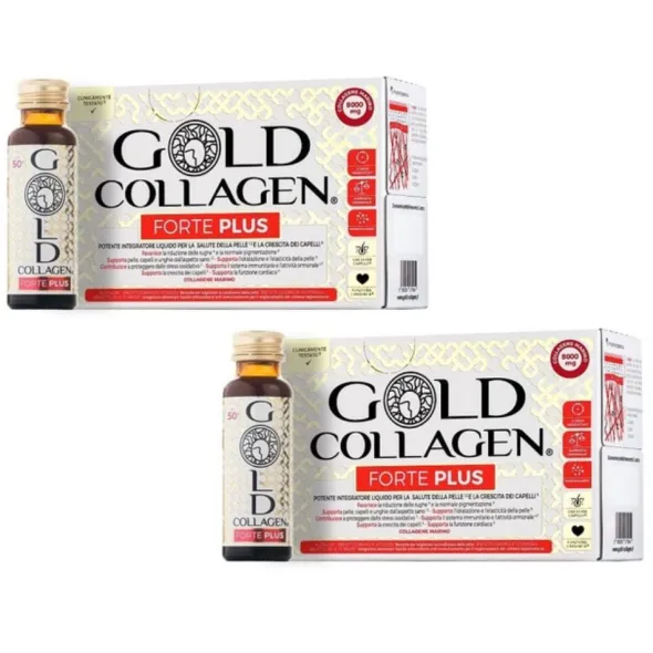 GOLD COLLAGEN FORTE PLUS 10 FLACONCINI DA 50 ML 8G COLLAGENE PACK X2