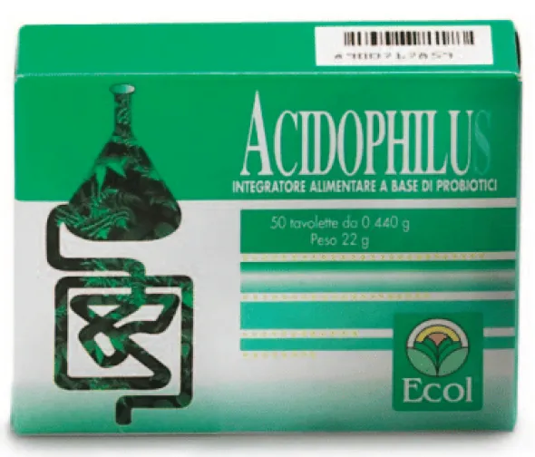 Integratore Acidophilus per flora intestinale, 50 tavolette