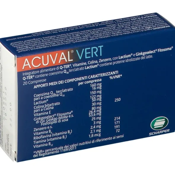 Integratore Acuval Vert per acufeni, 20 compresse 1,2g