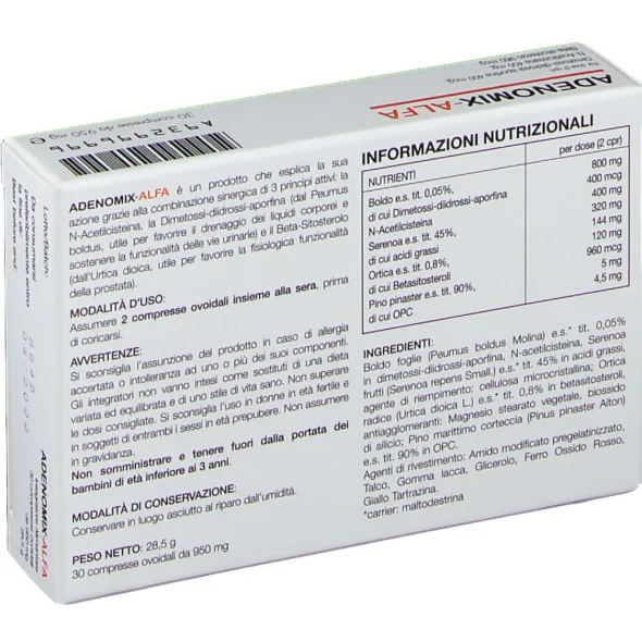 Integratore Adenomix Alfa per la prostata, 30 compresse