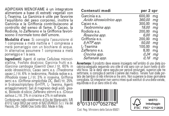 Integratore Adipoxan Pancia Piatta gonfiore, 30 capsule