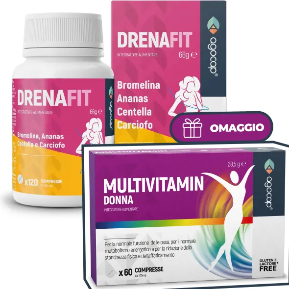 Integratore Agocap DrenaFit drenante, 120 compresse+ OMAGGIO Multivitaminico Donna