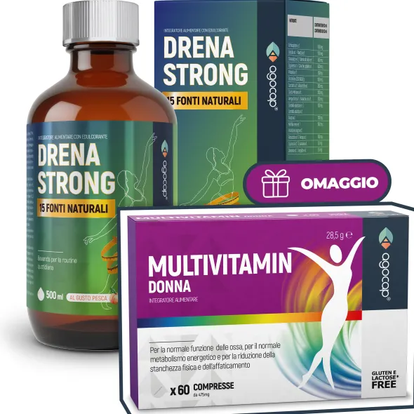 Integratore Agocap Drena Strong drenante, 500ml + OMAGGIO Multivitaminico Donna