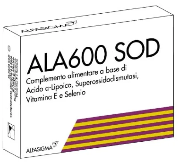 Integratore Ala600 Sod con acido alfa-lipoico, 20 compresse