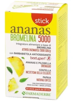 Integratore Ananas Bromelina 5000 drenante, 20 stick