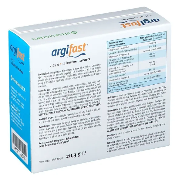 Integratore Argifast per il sistema immunitario, 14 bustine