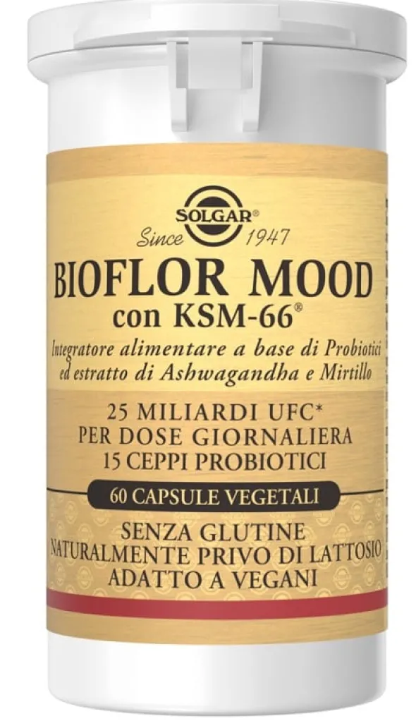 Integratore Bioflor Mood probiotici e ashwagandha, 60 capsule