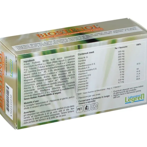 Integratore Biostenol tonico-energizzante, 10 flaconcini 15ml