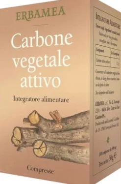 Integratore Carbone Vegetale Attivo per l'intestino, 100 capsule