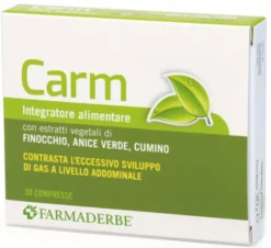 Integratore CARM Farmaderbe 30 compresse contro gonfiori