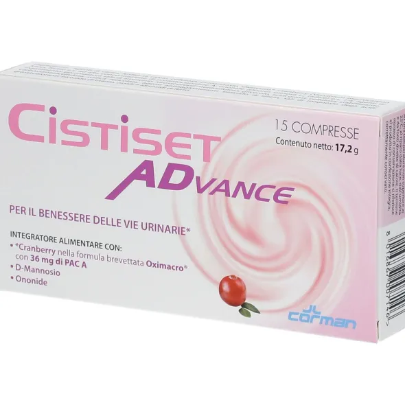 Integratore Cistiset Advance vie urinarie, 15 compresse