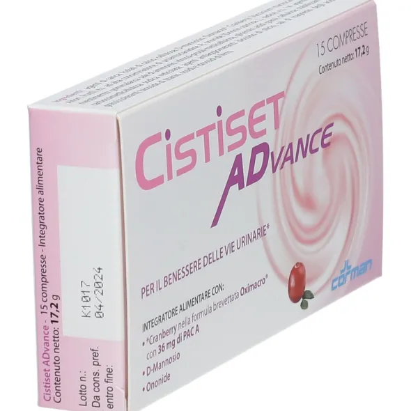 Integratore Cistiset Advance vie urinarie, 15 compresse