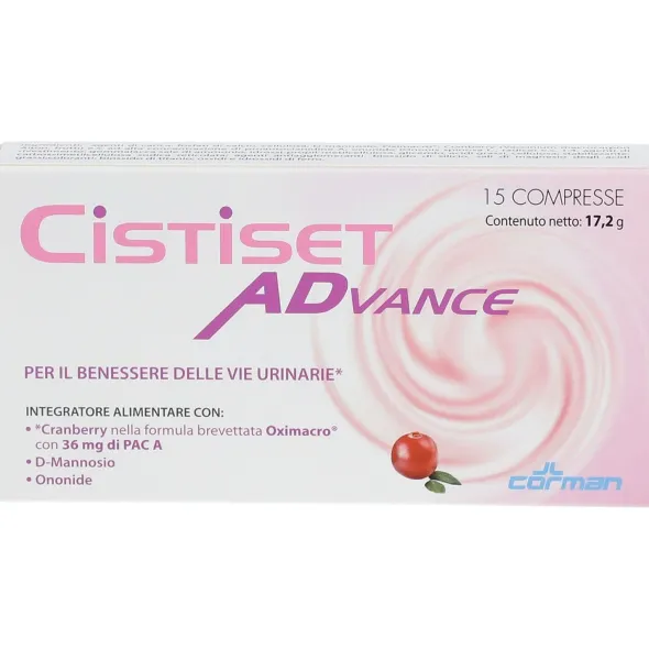Integratore Cistiset Advance vie urinarie, 15 compresse