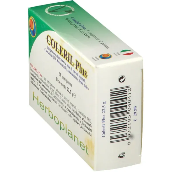 Integratore Coleril PLUS Herboplanet, 30 compresse colesterolo