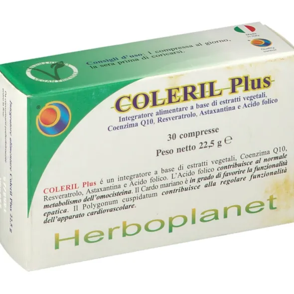 Integratore Coleril PLUS Herboplanet, 30 compresse colesterolo