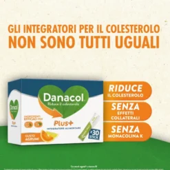 Integratore Danacol Plus+ colesterolo, 30 stickgel