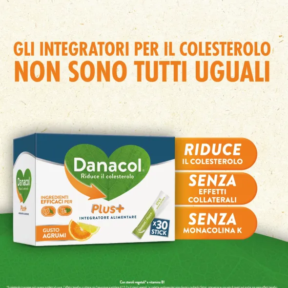 Integratore Danacol Plus+ colesterolo, 30 stickgel