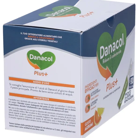 Integratore Danacol Plus+ colesterolo, 30 stickgel
